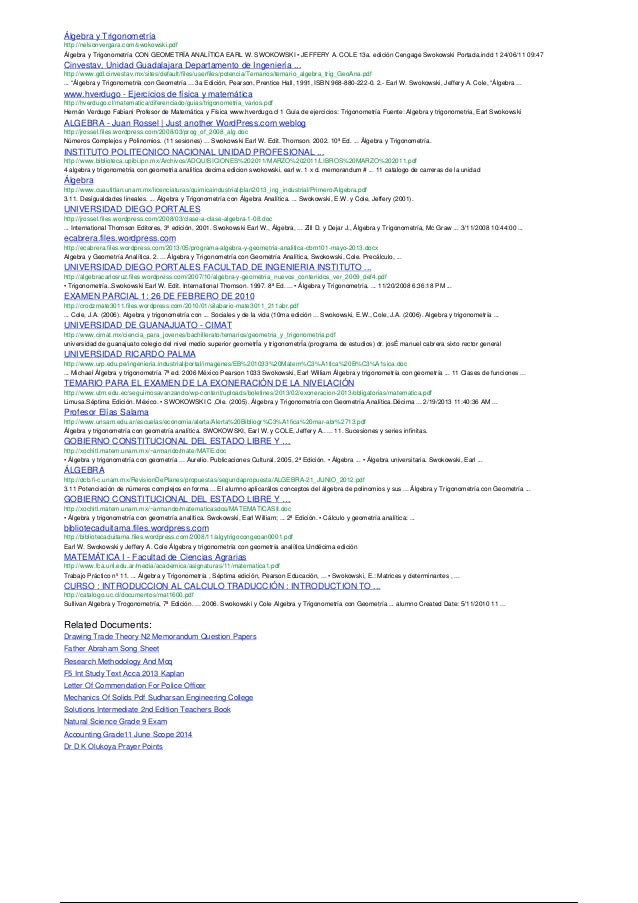 Algebra Y Trigonometria Swokowski Pdf